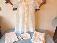 Beautiful Vintage Madonna Box Christening Baptism Gown Coat Slip Hat Infant