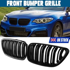For BMW 2 Series F22 F23 F24 Gloss Black Double Slats Front Kidney Grill Grille