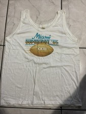 Vintage Rare White Tank Top Miami Superbowl XXIII Made In USA Size XL