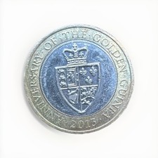 2013 Anniversary Of The Golden Guinea £2 Two Pound Coin Circulated VGC