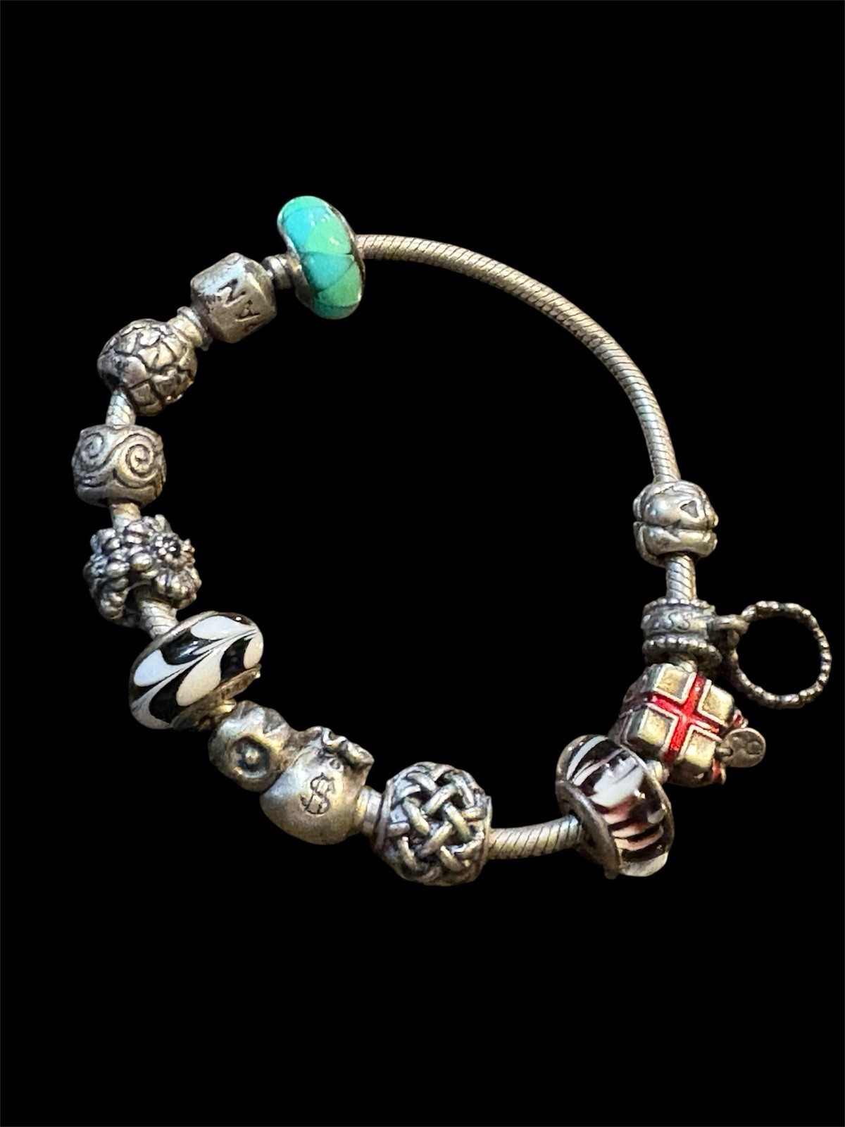 Vintage Pandora Bracelet with Charms Sterling Silver 925 Authentic 12 Charms