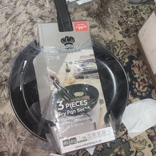 Image of Non Stick 3 pie Frying Pan Set Dishwasher Safe Cookware