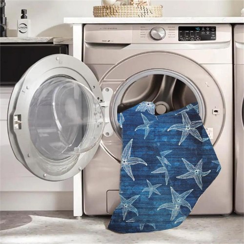 Linon Indoor Outdoor Machine Washable Bondi Accent 3'x5' Rug in Blue - Imagen 8 de 8