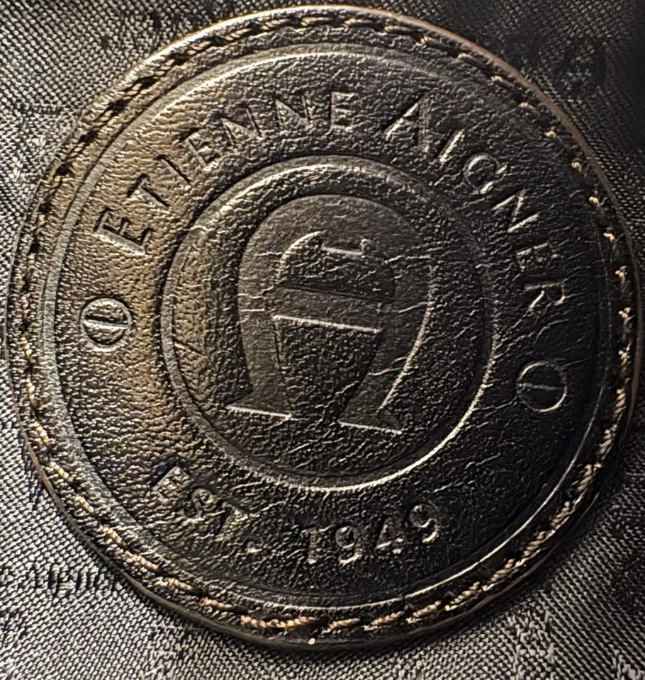 Bolso de hombro vintage de cuero marrón oscuro casi negro Etienne Aigner Y2K Foto 4 de 4