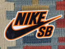 Nike Sb Logo 6in Sticker Skateboarding Decal Rare Authentic Black Orange