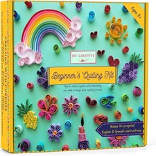 Beginners Quilling Kit Kids Adults DIY Craft Paper Tools Storage Box 10+ Proj