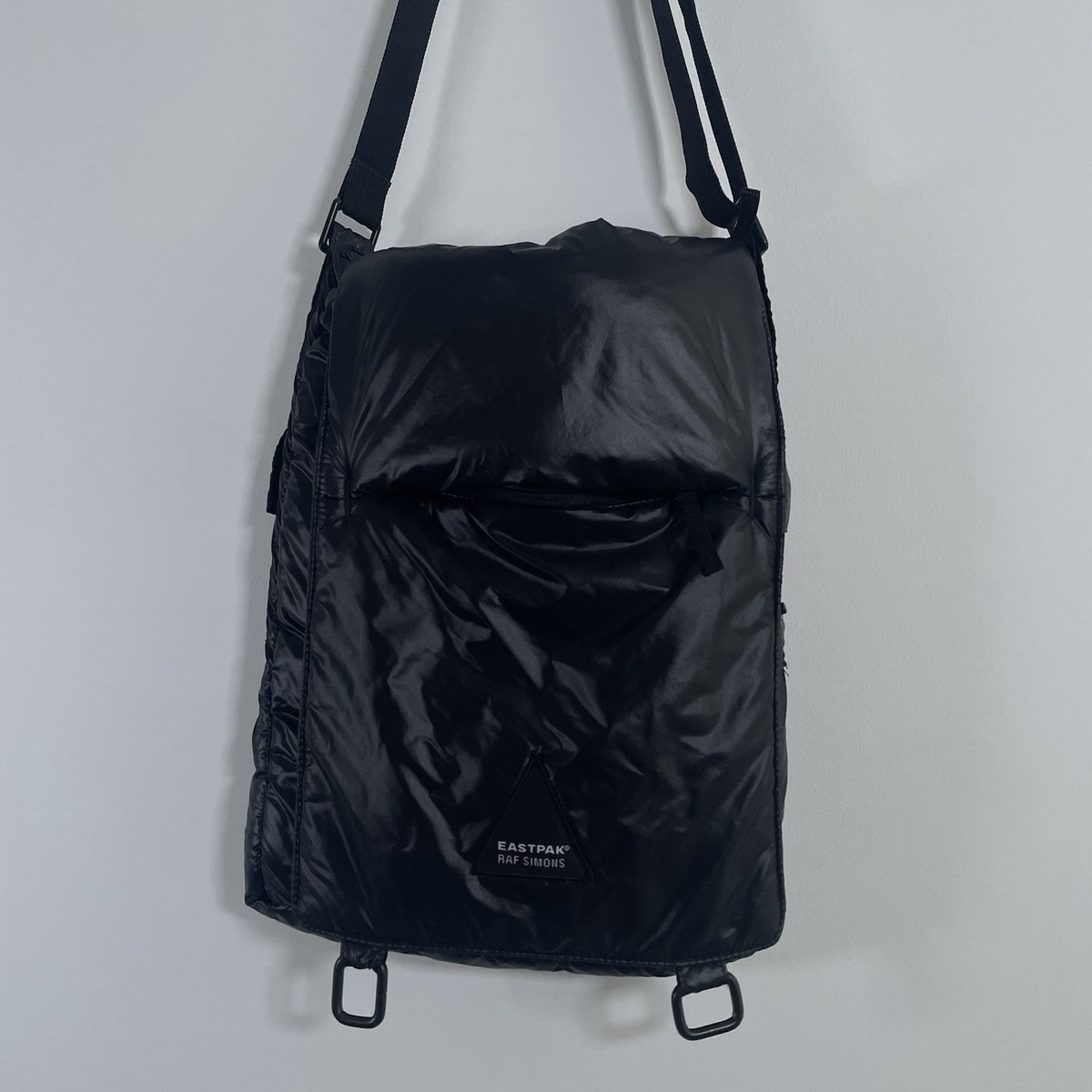Raf Simons x Eastpak Bag Crossbody Satchel Flap Black Quilted 2008