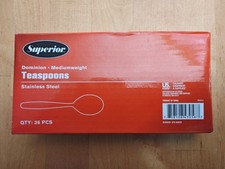 1 Box 36 Piece Superior Dominion Teaspoons / Stainless Steel 18/0 Medium NEW!!!