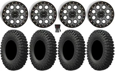 System 3 SB-7 Bdlk 18" Wheels Ti 4+3 40" MotoCrusher Tires Kawasaki Teryx Mule