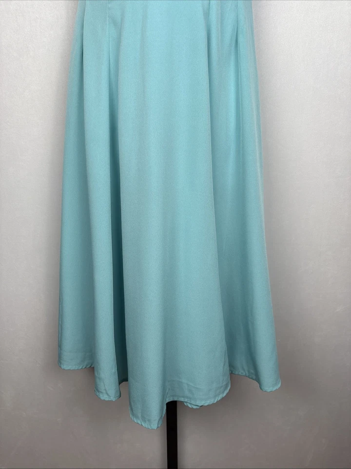 Hell Bunny Retro Midi Dress Size XS Blue Keyhole Neck Pleated Collar Rockabilly - Image 3 of 4