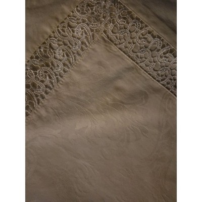  Duvet Cover Set 2 Euro Shams Ivory Lace Desmark Leaves Full/Queen BROKEN ZIPPER