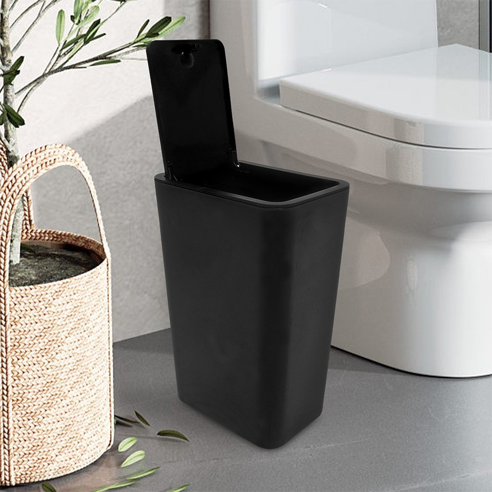 Bidone Della Spazzatura Da 10L Senza Coperchio - Secchio Per Bagno, Camera Da Letto O Cucina In Plastica Robusta, Facile Da Pulire (Bianco) - 4
