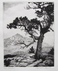Lyman Byxbe Vtg. Original Etching - "Mt. Meeker" Colorado Rockies - Pristine — photo 1