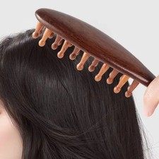 Multi-Functional Wood Therapy Massage Comb Scalp Head Massager Natural Sandalwoo