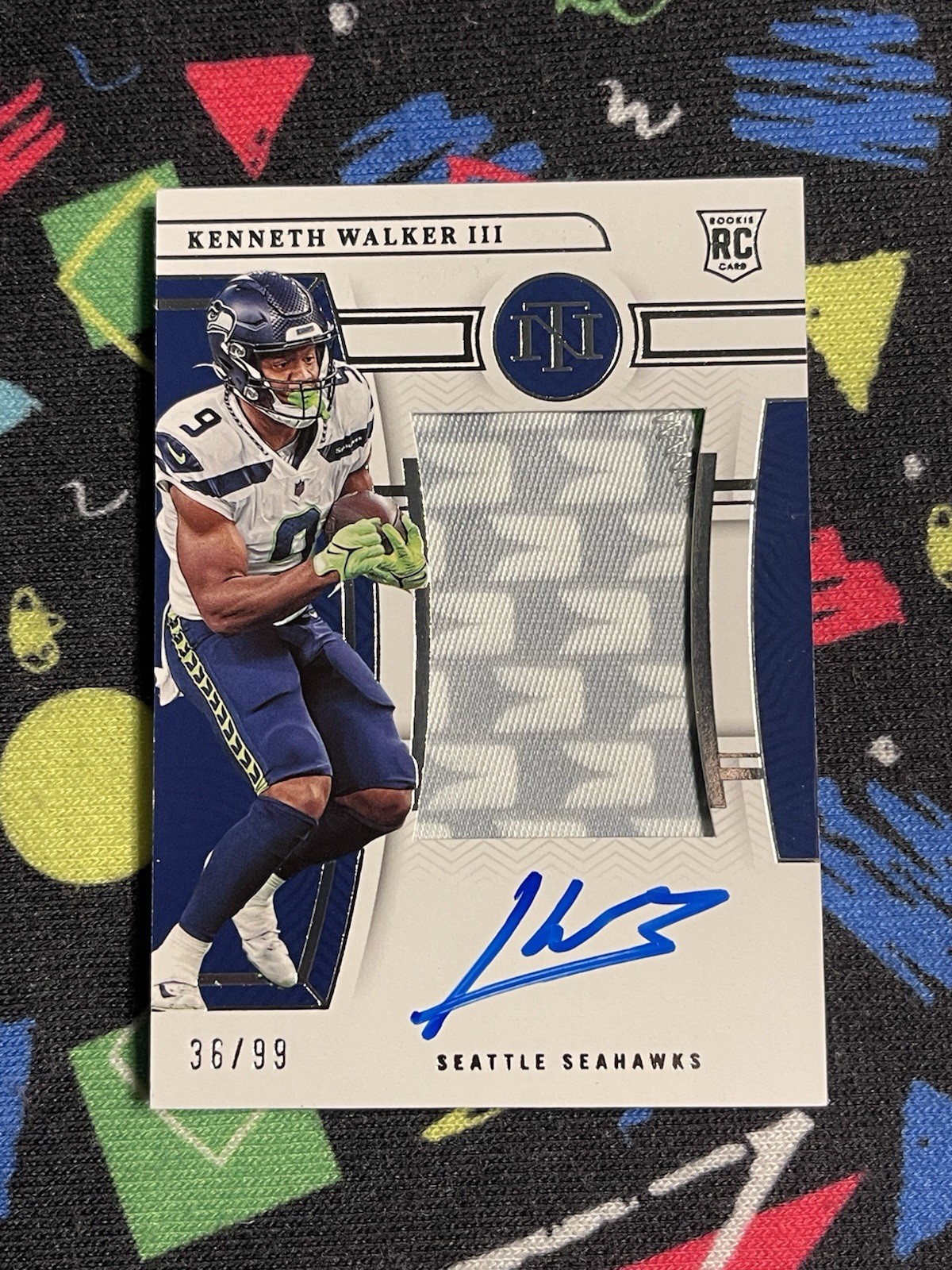 2022 National Treasures #162 Kenneth Walker True RPA /99 Rookie Patch Auto RC