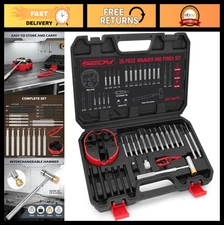 25-Piece Pin Punch Hammer Set with Bench Block & Replaceable Face - Mechanical R