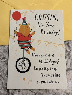 Birthday Cousin It s Your Birthday Amazing Surprise 5 x7  Hallmark Greeting Card