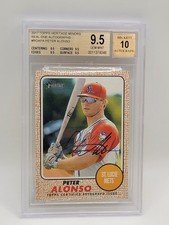 2017 Topps Heritage Real One Autographs Peter Alonso Beckett 9.5 Auto 10