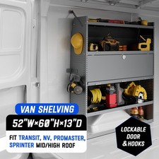 52WX60HX13D Adjustable Lockable Cargo Van She...