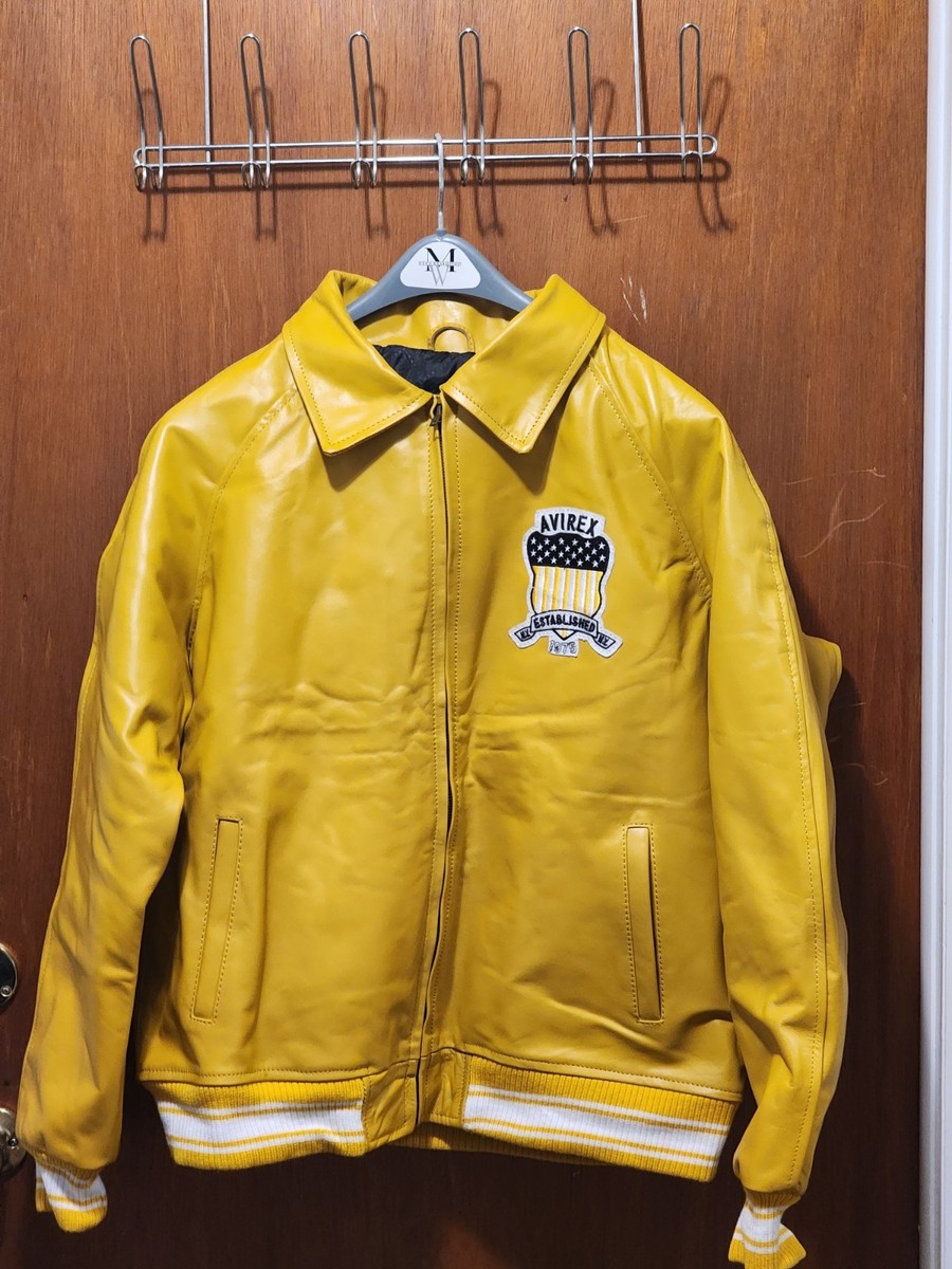 Avirex Inspired Timberland Custom Leather Golden Yellow Jacket 3xl