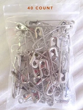 Vintage NEW Unused Old Stock PRYM BRASS NICKEL PLATED Size 3 Safety Pins 40 CT