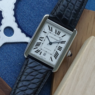 Cartier Tank Solo XL Automatic Date W5200027 Stainless Steel 2000s