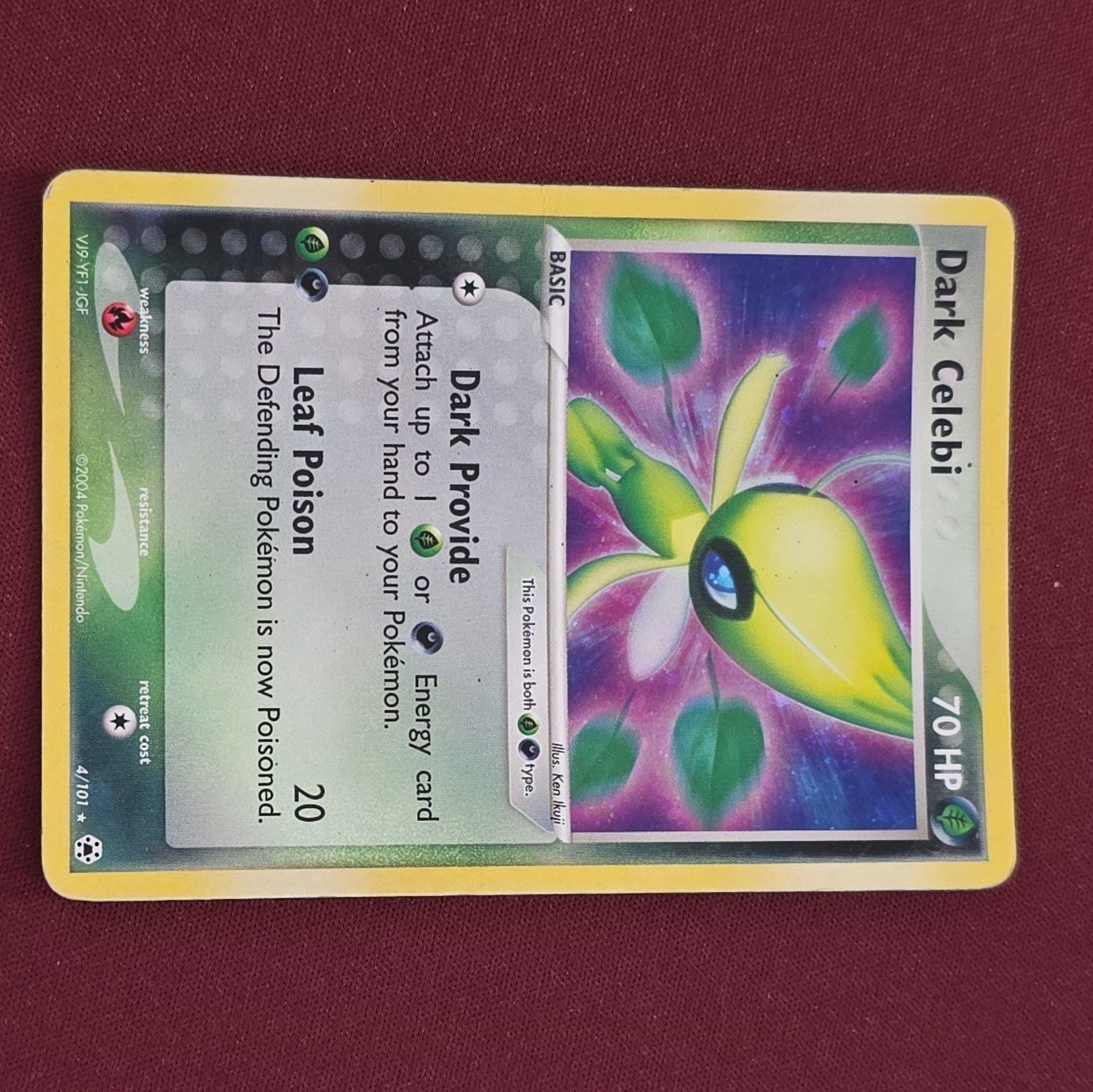 Dark Celebi (Reverse Holo Rare) 4/101 EX Hidden Legends Basic 70 HP Pokémon Card