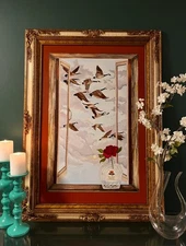 Original Oil Painting, 24x36 inch, Geese, Birds, Dusk, Canada Geese, Fall Colors