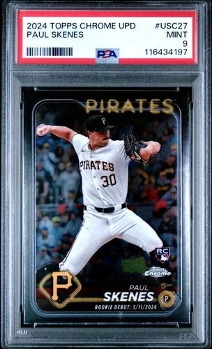 2024 Topps Chrome Update Paul Skenes Rookie Baseball Card #USC27 PSA 9