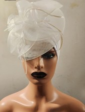 Designer Turban Fascinator Wedding Derby Bridal Church Tea Party Headwrap Hat