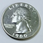 1960 PROOF WASHINGTON QUARTER - 90% SILVER - MINT STATE DETAILS #7865