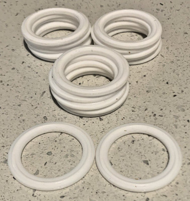 (17) New Tri-Clover 1 1/2'' White PTFE Teflon Sanitary Gaskets