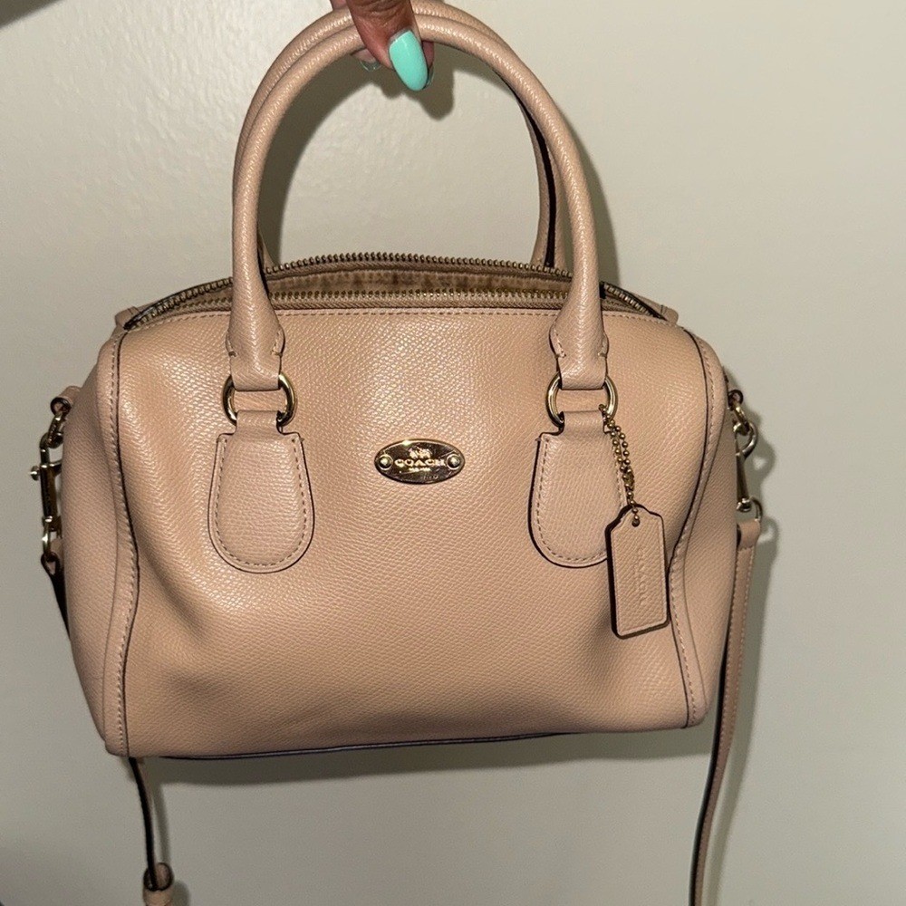 COACH Pebbled Leather Satchel – Nude/Beige – Crossbody & Top Handl