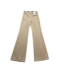 Zara Women's Dress Pants Size Medium High Waisted Flare Straight Trousers Camel