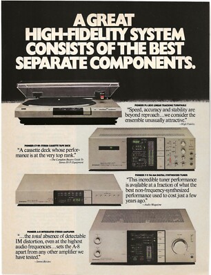 Vintage 2-Page Ad Pioneer Audio Components - An Obvious Conclusion - July 1982