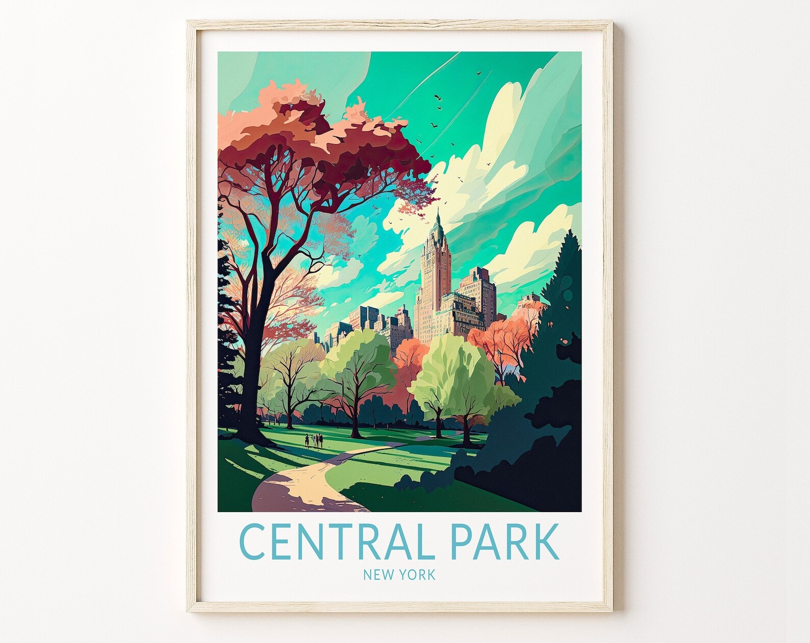 Central Park New York Travel Print Central Park Travel Poster Print Manhattan