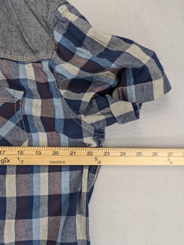 Harley Davidson Camicia Uomo XL Blu Contrasto Giogo Slim Fit Muscolo Western Plaid - Foto 13 di 13