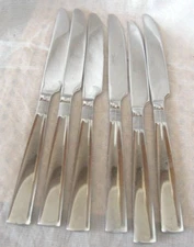 6 Cambridge Stainless Steel CBS193 Horizontal Lines Knives Glossy Knife