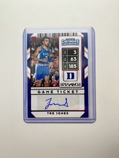Tre Jones 2020-21 Panini Contenders Draft Rookie Auto Game Ticket RC Duke