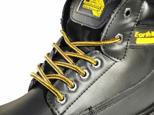 YELLOW & BROWN STRONG ROUND SHOELACES BOOTLACES WORK BOOTS HIKING Walking BOOTS - Picture 9 of 19