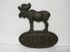 Great Finds Cast Iron Moose Wall "Welcome" Sign Rustic Cabin & Lodge Decor