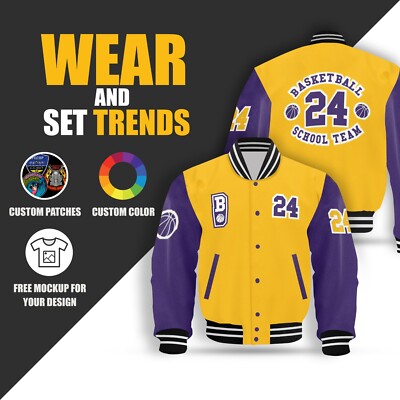 Mockup High School Jackets Customized Custom Varsity Letterman