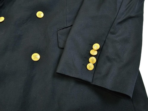 HOT VTG Men BURBERRYS STOCKWOOD DOUBLE BREAST GOLD BUTTONS WOOL NAVY BLAZER 44 L - Picture 8 of 15