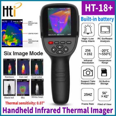 Hti HT-18+ LCD Handheld Infrared Thermal Imager Camera 4G IR Resolution 256x192