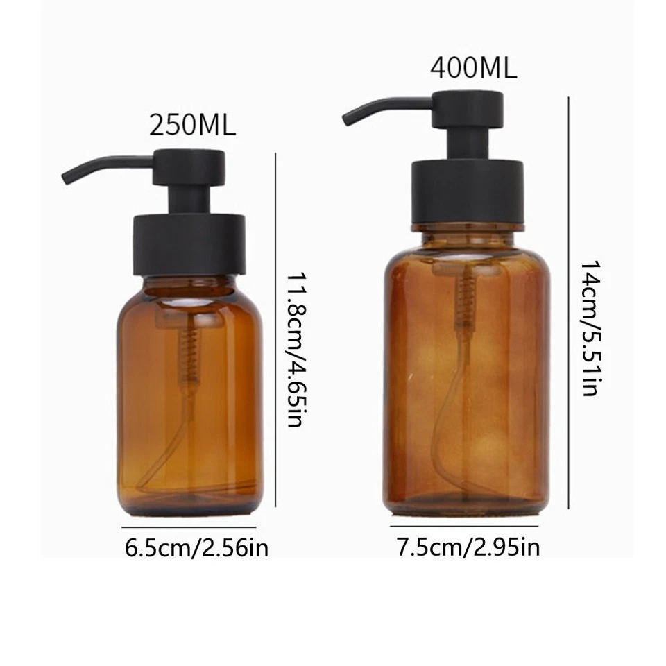 250/400ml Brown Foaming Bottle Pump Lotion Container Soap Liquid Dispensers - image 2 of 4