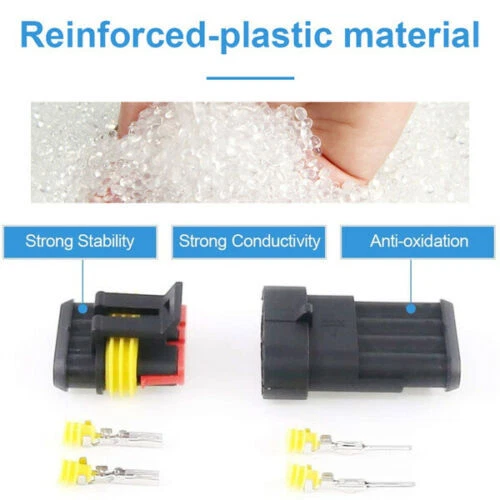 708/352Pcs 12V Electrical Terminal Wire Connectors Plug Kit 1-4/6 Pin Waterproof - Image 2 of 4
