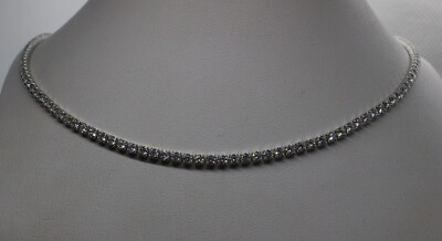 TENNIS HALSKETTE SILBER WEISSE ZIRKONIA RHODINIERT mm 2 cm 44-47 EXPLOIT