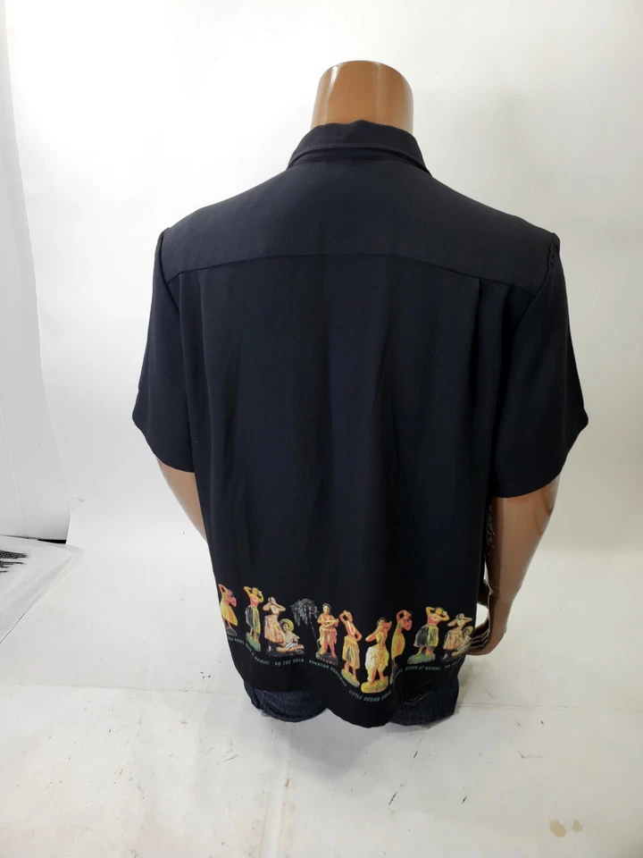 Da Vinci California Mens Shirt Charlie Sheen Bowling Hawaiian Hula Button Down - Image 4 of 4