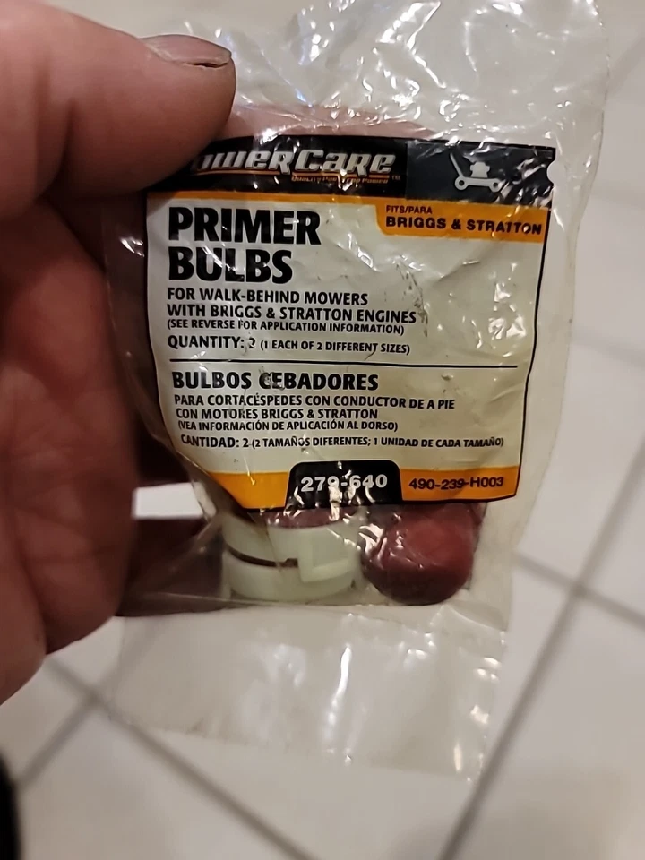 Briggs & Stratton Primer Bulbs 279-640 2-Pack Power Care 490-239-H002 New - Image 3 of 4