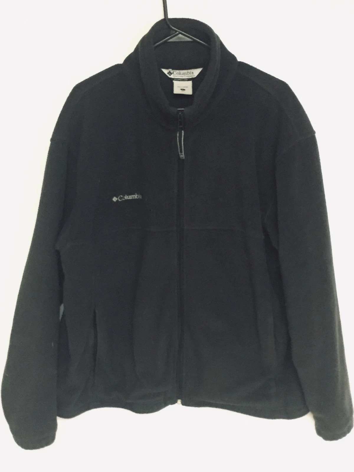 Men's COLUMBIA Fleece JACKET Full Zip Black Size Large